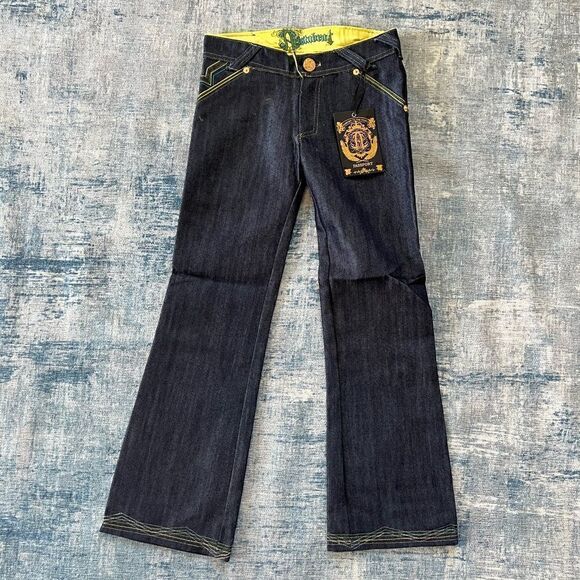 NWT! Girls Passport Dark Wash Embellished Embroidered Bootcut Jeans Size 8 - Picture 3 of 13